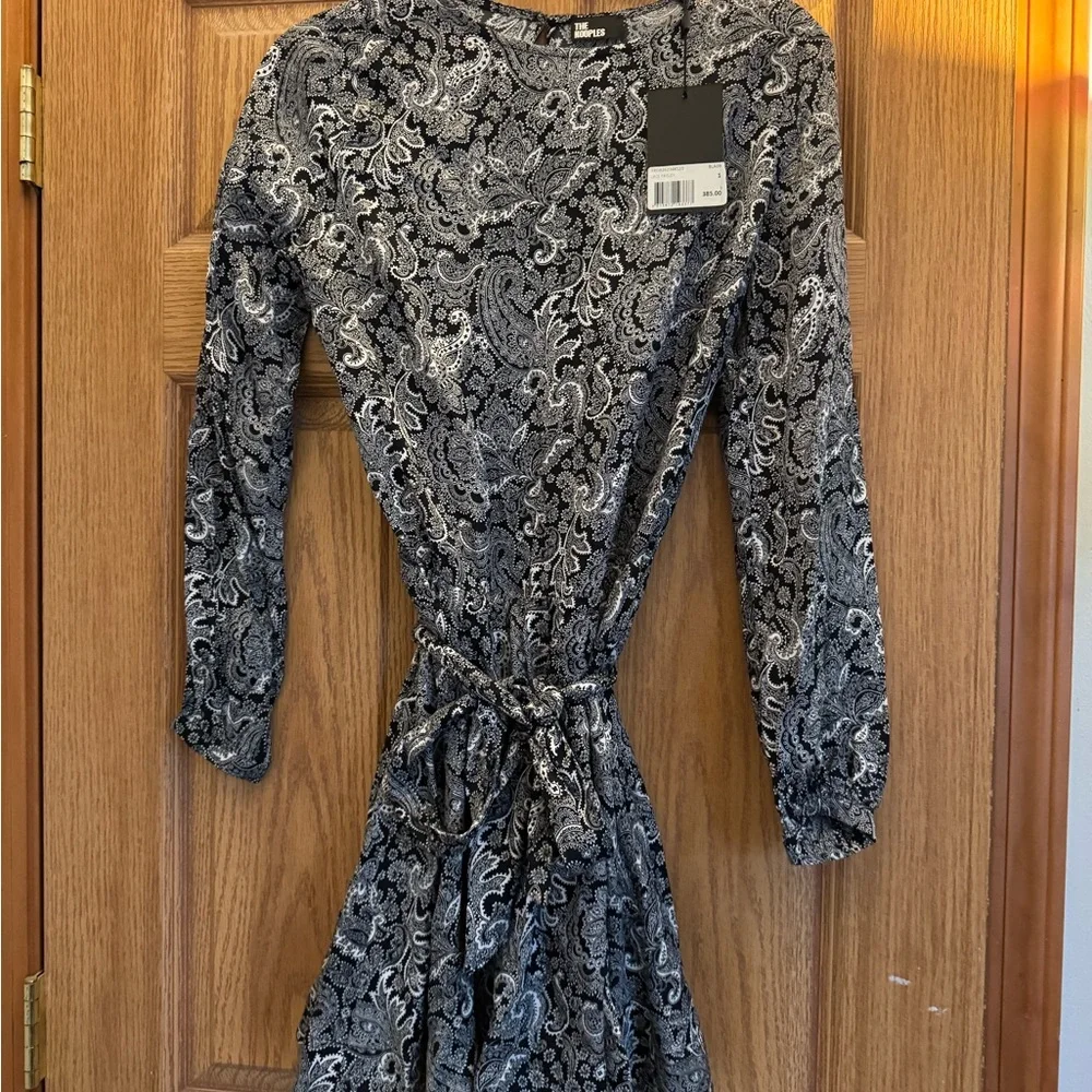 NWT The Kooples Blue and White Paisley Mini Dress - Picture 2 of 5